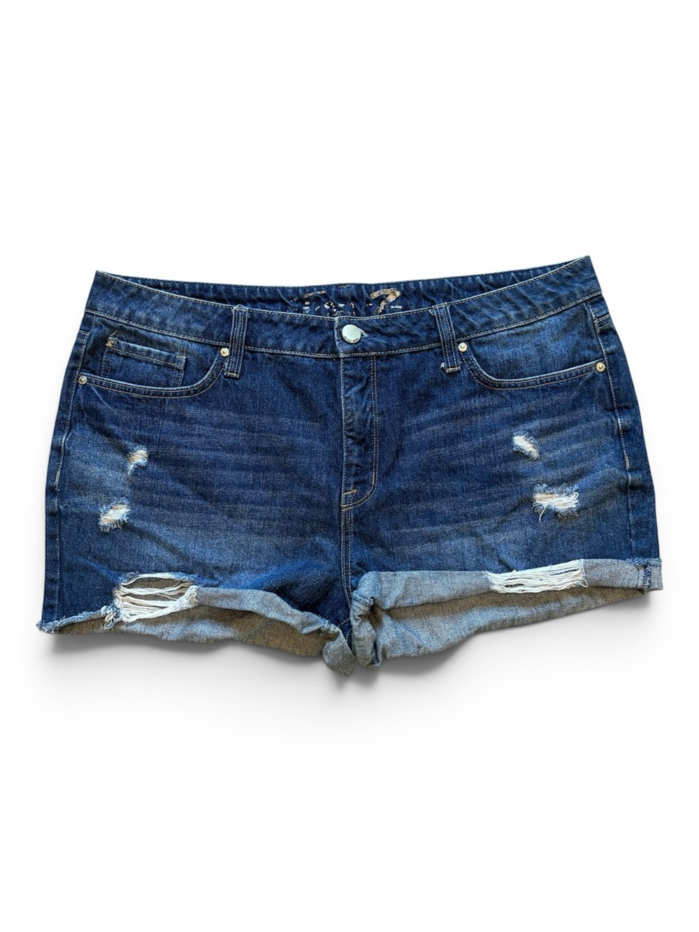 Seven7 Blue Distressed Denim Weekend Short